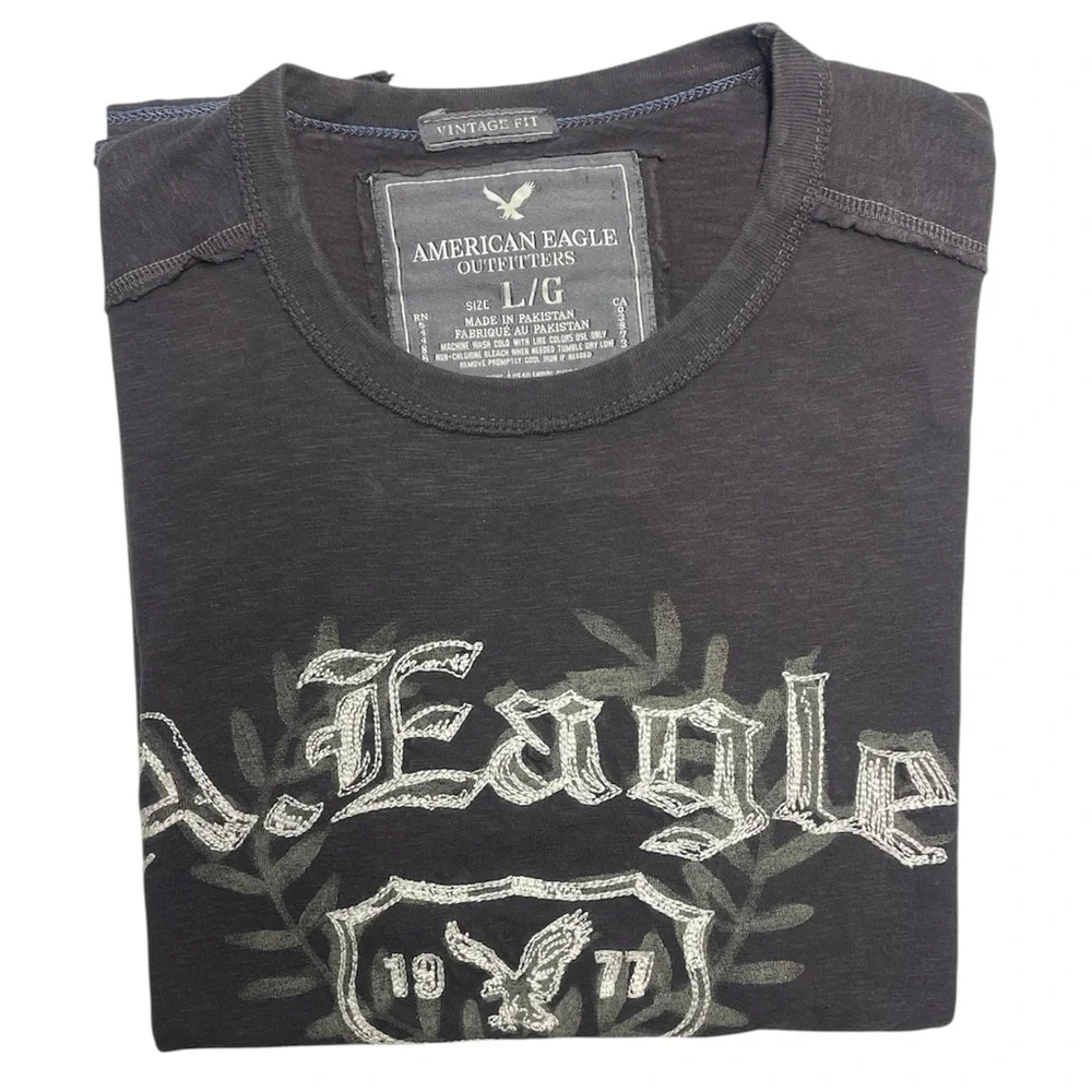 Vintage Y2K‎ Affliction Inspired American Eagle Brown Large T-Shirt Vintage Fit